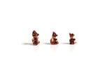 Vintage Set of 3 Micro Mini Brown Bear Figurines
