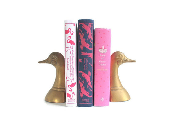 Vintage Brass Duck or Goose Bookends