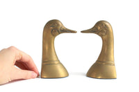 Vintage Brass Duck or Goose Bookends