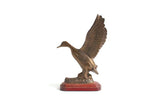 Vintage Wood & Brass Duck Figurine