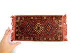 Vintage Miniature Dollhouse Rust & Orange Printed Persian Rug