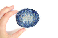 Vintage Miniature Dollhouse Oval Blue Knit Rug