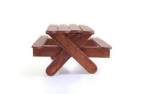Vintage 1:12 Miniature Dollhouse Wooden Picnic Table