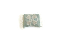 Vintage 1:12 Miniature Dollhouse Green Cross Stitch Throw Pillow