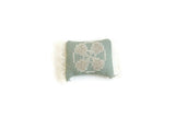 Vintage 1:12 Miniature Dollhouse Green Cross Stitch Throw Pillow