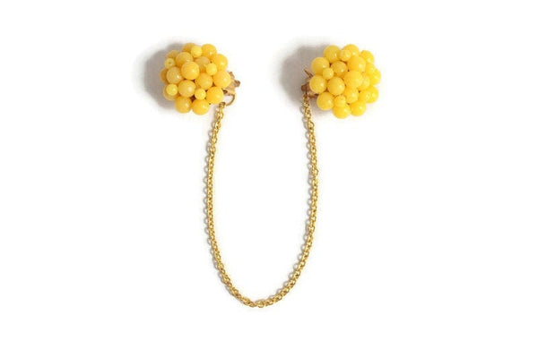 Yellow Beaded Sweater Clips