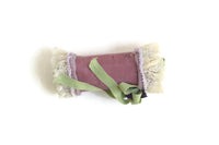 Artisan-Made Vintage Purple & Green Floral 1:12 Miniature Dollhouse Throw Pillow