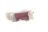 Artisan-Made Vintage Purple & Green Floral 1:12 Miniature Dollhouse Throw Pillow