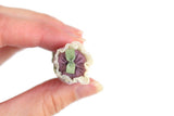 Artisan-Made Vintage Purple & Green Floral 1:12 Miniature Dollhouse Throw Pillow