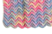 Vintage 1:12 Miniature Dollhouse Pink & Blue Crochet Blanket