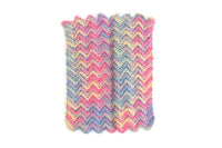 Vintage 1:12 Miniature Dollhouse Pink & Blue Crochet Blanket