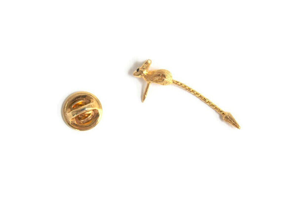 Vintage Gold Mouse Tie Pin