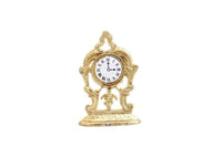 Vintage 1:12 Miniature Dollhouse Gold Mantel Clock