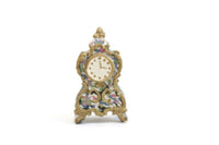 Vintage 1:12 Miniature Dollhouse Painted Mantel Clock