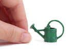 Vintage Green Metal 1:12 Miniature Dollhouse Watering Can