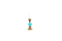 Vintage 1:12 Miniature Dollhouse Blue & Gold Candlestick