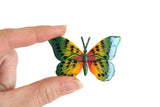 Vintage Green Painted Butterfly Brooch