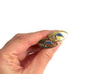 Vintage Gold & Blue Marlin Fish Cuff Link & Tie Pin Set
