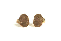 Vintage Gold Etched Reversible Cuff Links