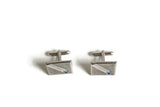 Vintage Square Blue & Silver Cuff Links