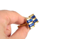 Vintage Cobalt Blue & Gold Cuff Links