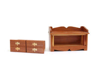 Vintage 1:12 Miniature Dollhouse Wooden Storage Bench or Blanket Chest