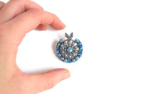 Vintage Blue Rhinestone Brooch