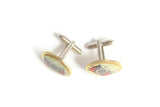 Handmade Round Gold & Camera Cuff Links