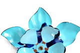 Vintage Large Blue Enamel Daisy Flower Brooch