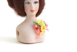Artisan-Made Vintage 1:12 Porcelain Brunette Doll Head or Hat Display