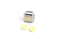 Vintage 1:12 Miniature Dollhouse Silver Metal Toaster with Bread Slices