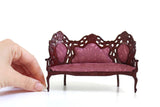 Vintage 1:12 Miniature Dollhouse Mauve Pink Parlor Sofa