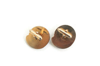 Vintage Gold & Blue Striped Fish Cuff Links