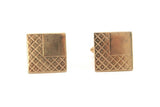 Vintage Gold Square Etched Cuff Links