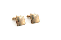 Vintage Gold Square Striped Cuff Links