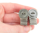 Vintage Silver & Gray Button Cuff Links