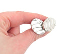 Vintage Silver Striped Oval Cuff Links