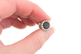 Vintage Round Black & Silver Tie Pin