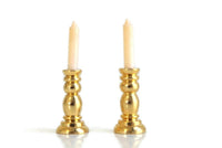 Set of 2 Vintage 1:12 Miniature Dollhouse Brass Candlesticks
