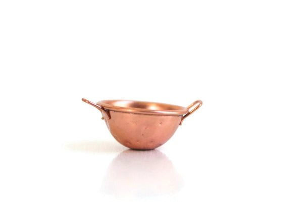 Vintage 1:12 Miniature Dollhouse Copper Colander or Strainer