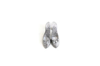 Vintage 1:12 Miniature Dollhouse Silver High Heel Shoes