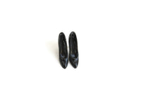 Vintage 1:12 Miniature Dollhouse Black High Heel Shoes