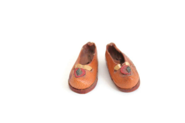 Vintage Miniature Doll Moccasin Shoes