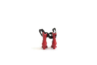 Vintage 1:12 Miniature Dollhouse Red & Black Ladies' Boots