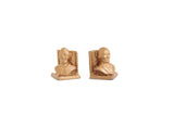 Vintage 1:12 Miniature Dollhouse Gold Abraham Lincoln Bust Bookends