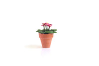 Vintage 1:12 Miniature Dollhouse Pink African Violet Potted Plant