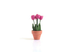 Vintage 1:12 Miniature Dollhouse Pink Potted Tulips