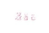 Vintage Set of 3 Micro Mini Pink Bear Figurines