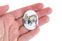 Vintage Scenic Porcelain Cabochon