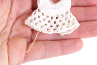 Vintage 1:12 Miniature Dollhouse White Crochet Baby Dress